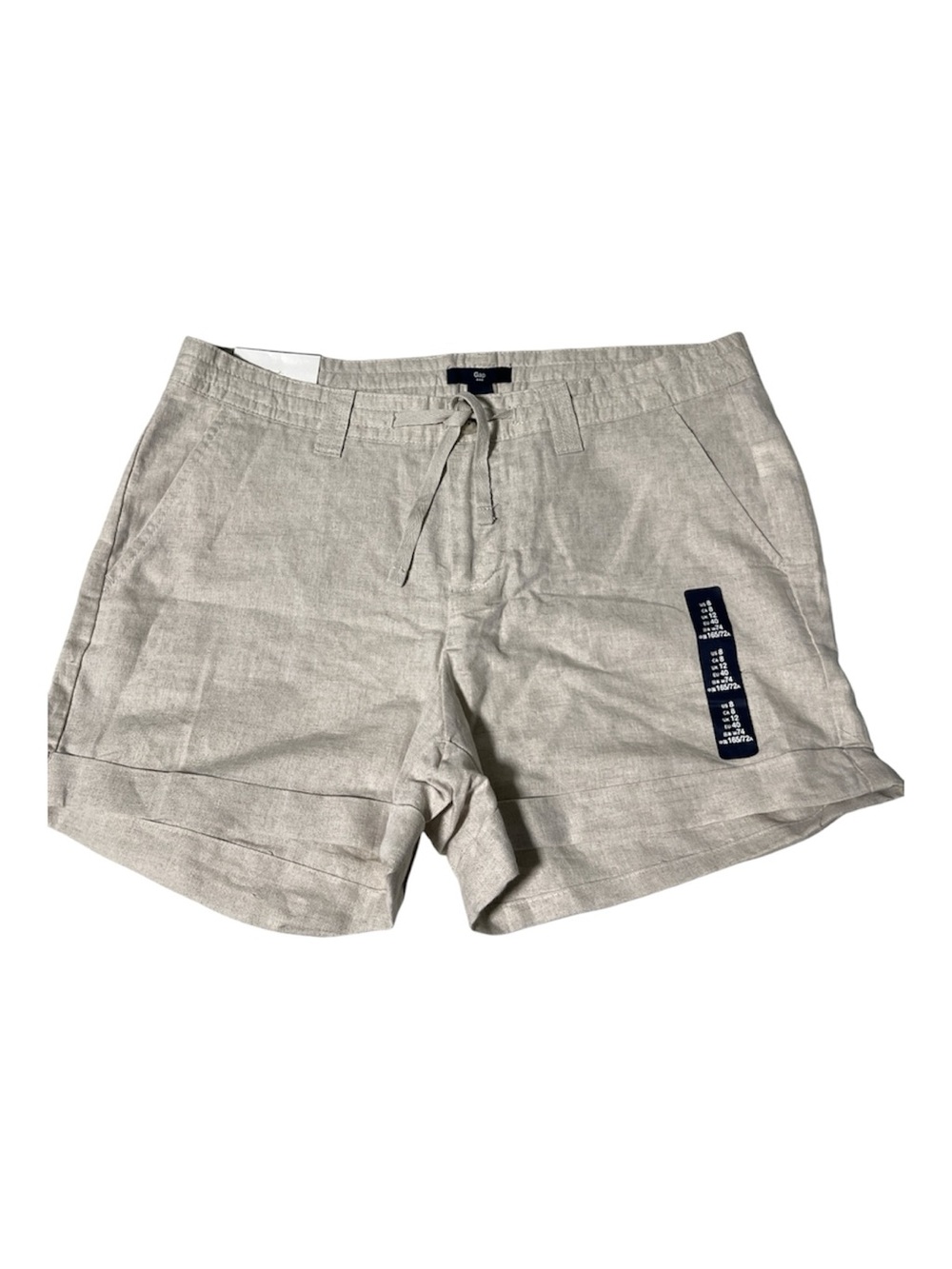 GAP Factory Light Beige Drawstring Linen-Blend Shorts